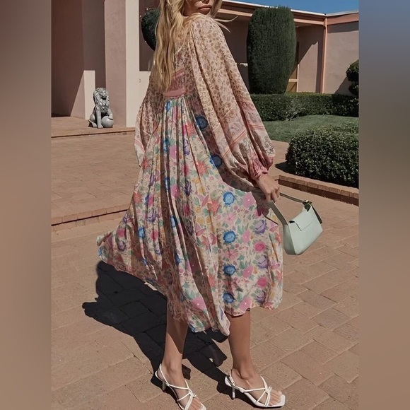 Spell and The Gypsy Collective Mossy Patchwork Garden Dress NWT! - Picture 7 of 7